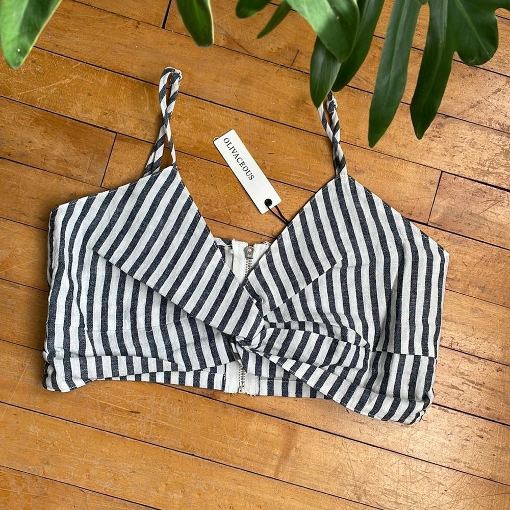 NWT Olivaceous striped crop top size M
